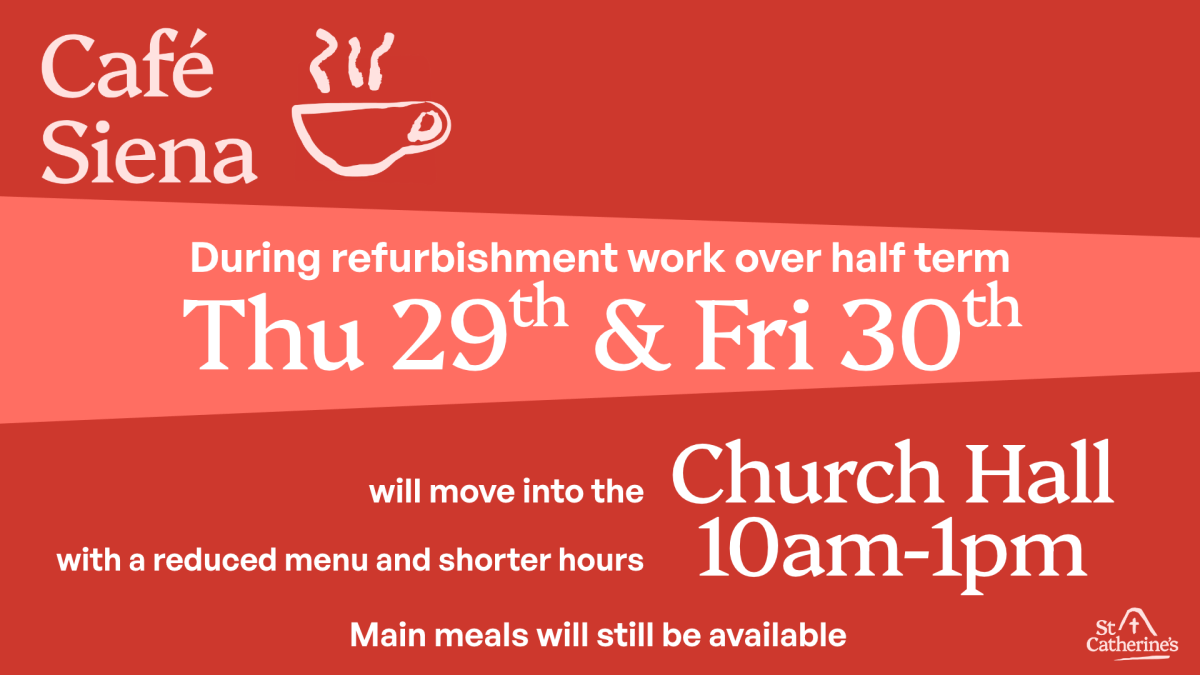 Café Siena – In Hall – Thu 29th & Fri 30th&nbsp;Oct